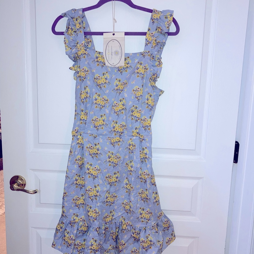 Floral sundress with tie back closure